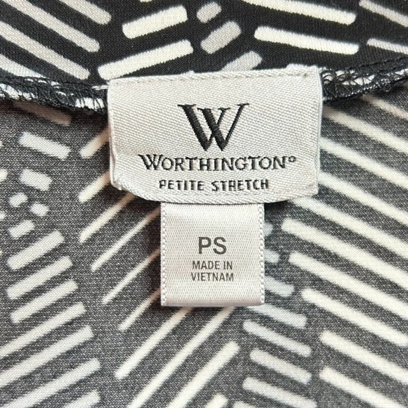 Worthington Women's Abstract Multicolor Print Stretch Short Sleeve Top  - Sz PS - Picture 4 of 5